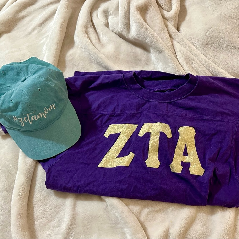 Zeta Tau Alpha cap and jersey